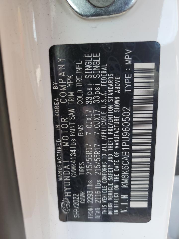 2023 HYUNDAI KONA SEL VIN:KM8K6CAB1PU960502