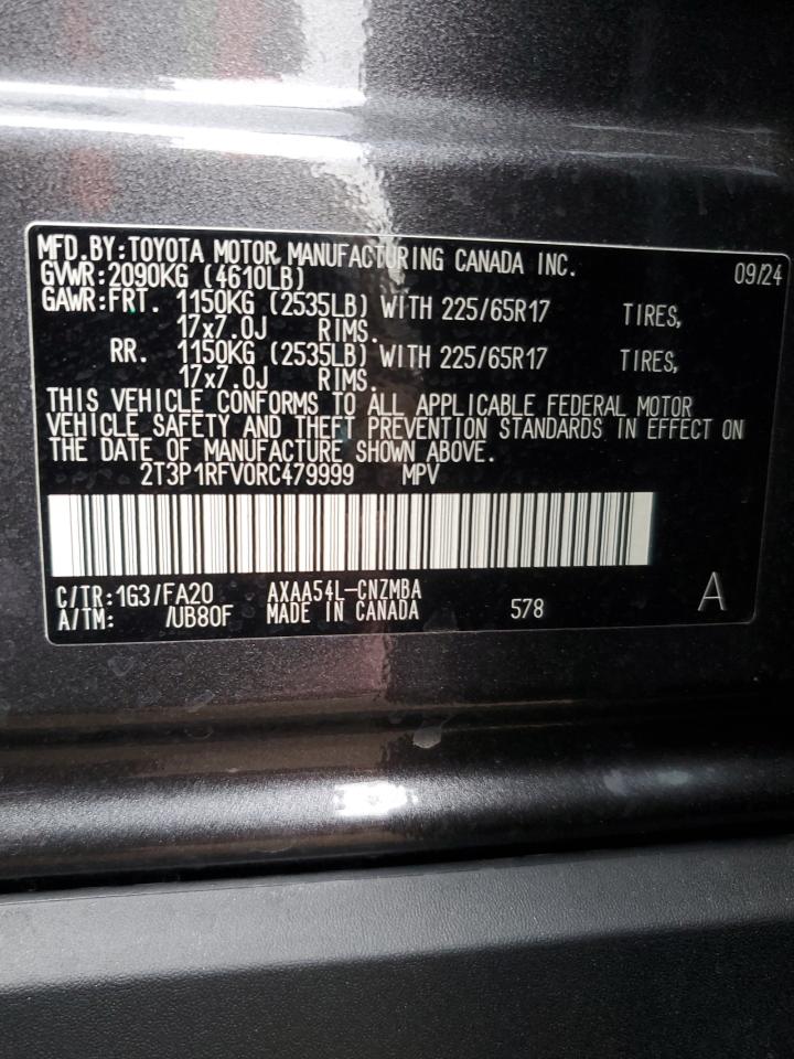 2024 TOYOTA RAV4 XLE VIN:2T3P1RFV0RC479999