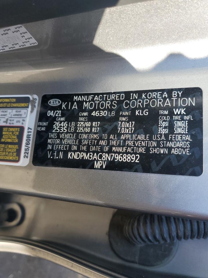 2022 KIA SPORTAGE LX VIN:KNDPM3AC8N7968892