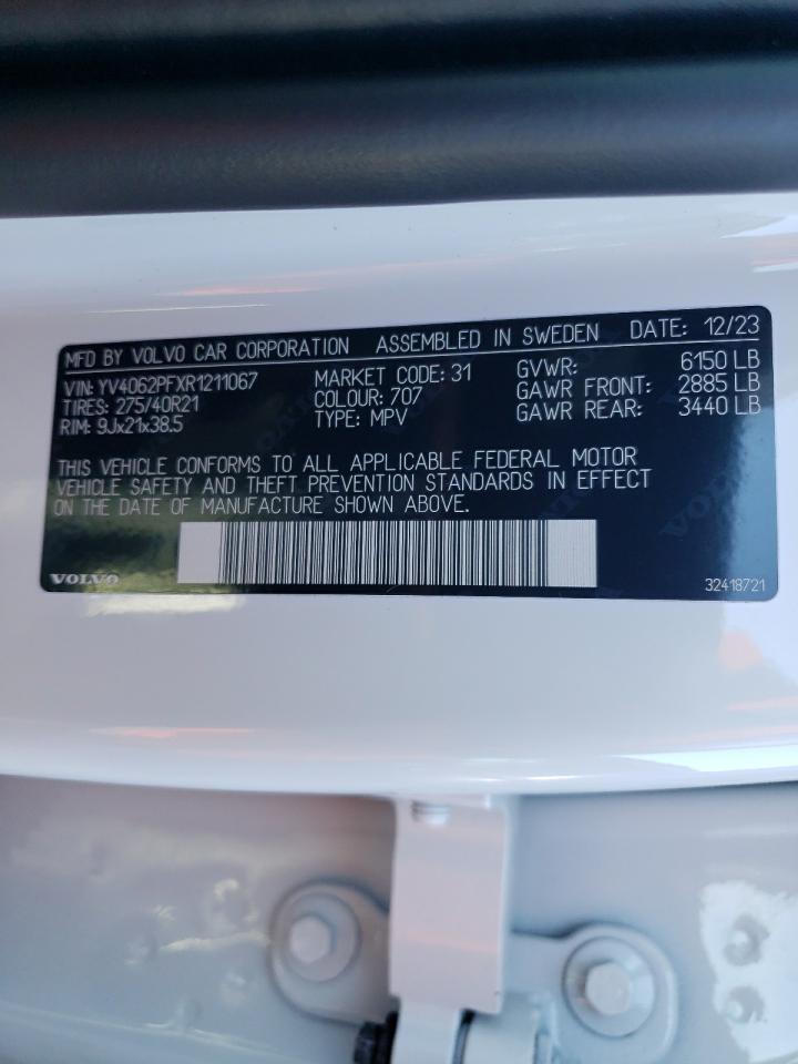 2024 VOLVO XC90 ULTIMATE VIN:YV4062PFXR1211067