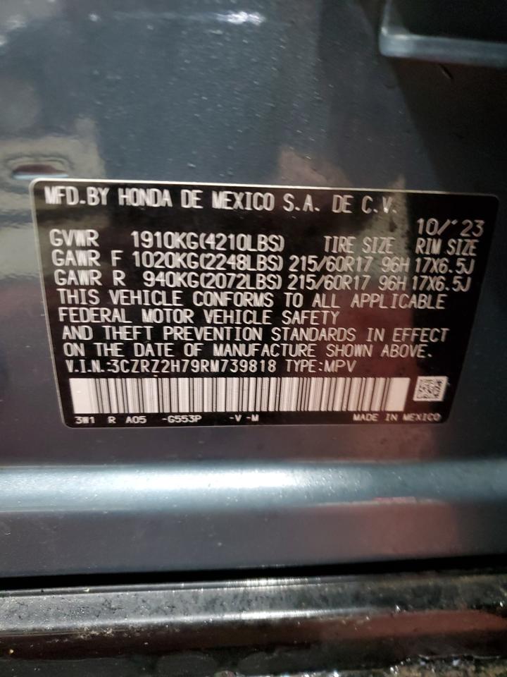 2024 HONDA HR-V EXL VIN:3CZRZ2H79RM739818