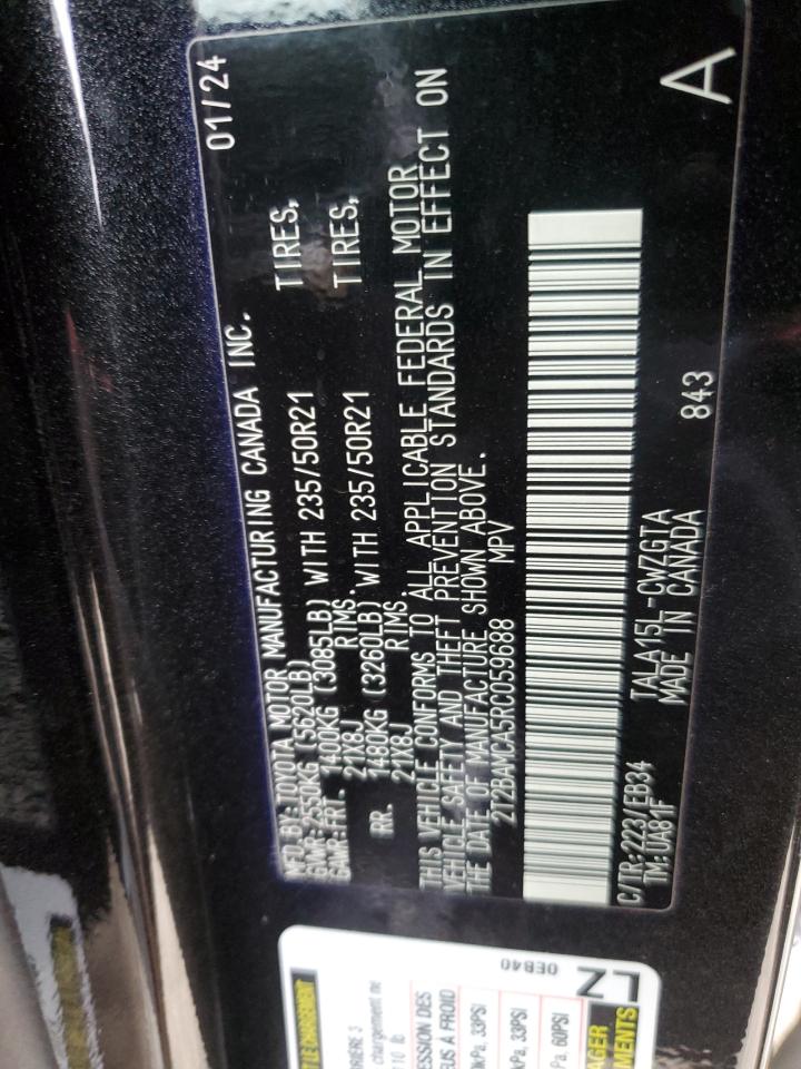 2024 LEXUS RX 350 BASE VIN:2T2BAMCA5RC059688