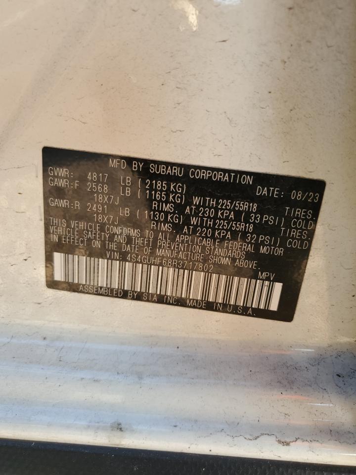 2024 SUBARU CROSSTREK SPORT VIN:4S4GUHF68R3717802