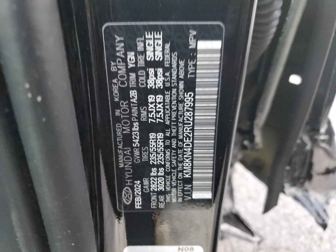 2024 HYUNDAI IONIQ 5 SEL VIN:KM8KN4DE2RU287995