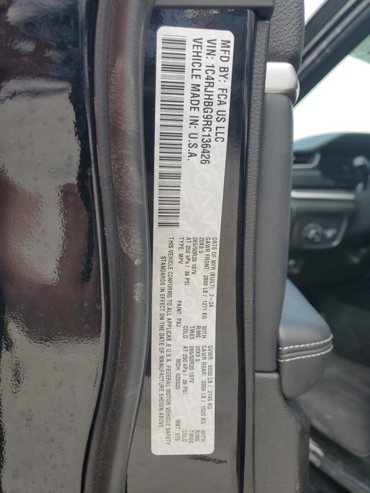 2024 JEEP GRAND CHEROKEE LIMITED VIN:1C4RJHBG9RC136426