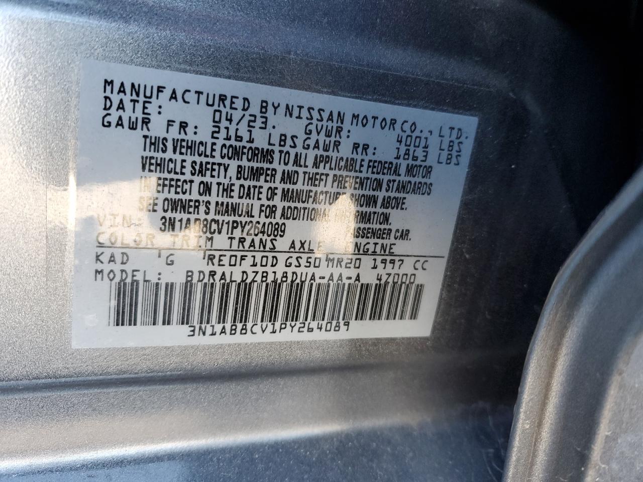 2023 NISSAN SENTRA SV VIN:3N1AB8CV1PY264089