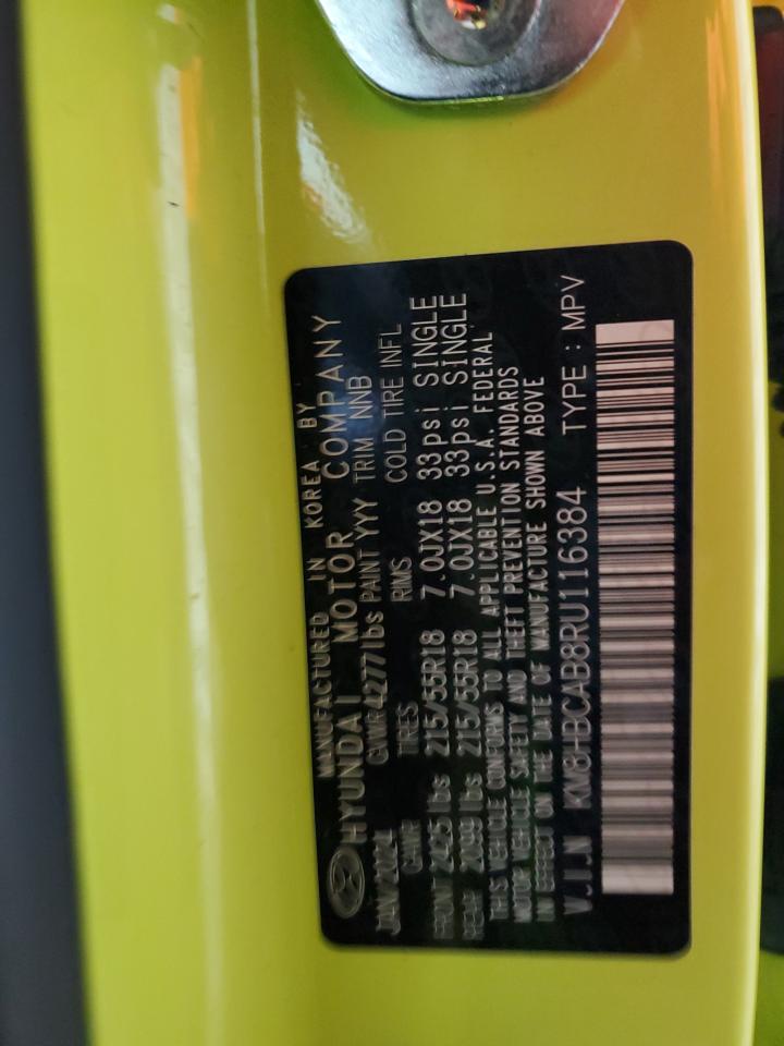 2024 HYUNDAI KONA SEL VIN:KM8HBCAB8RU116384