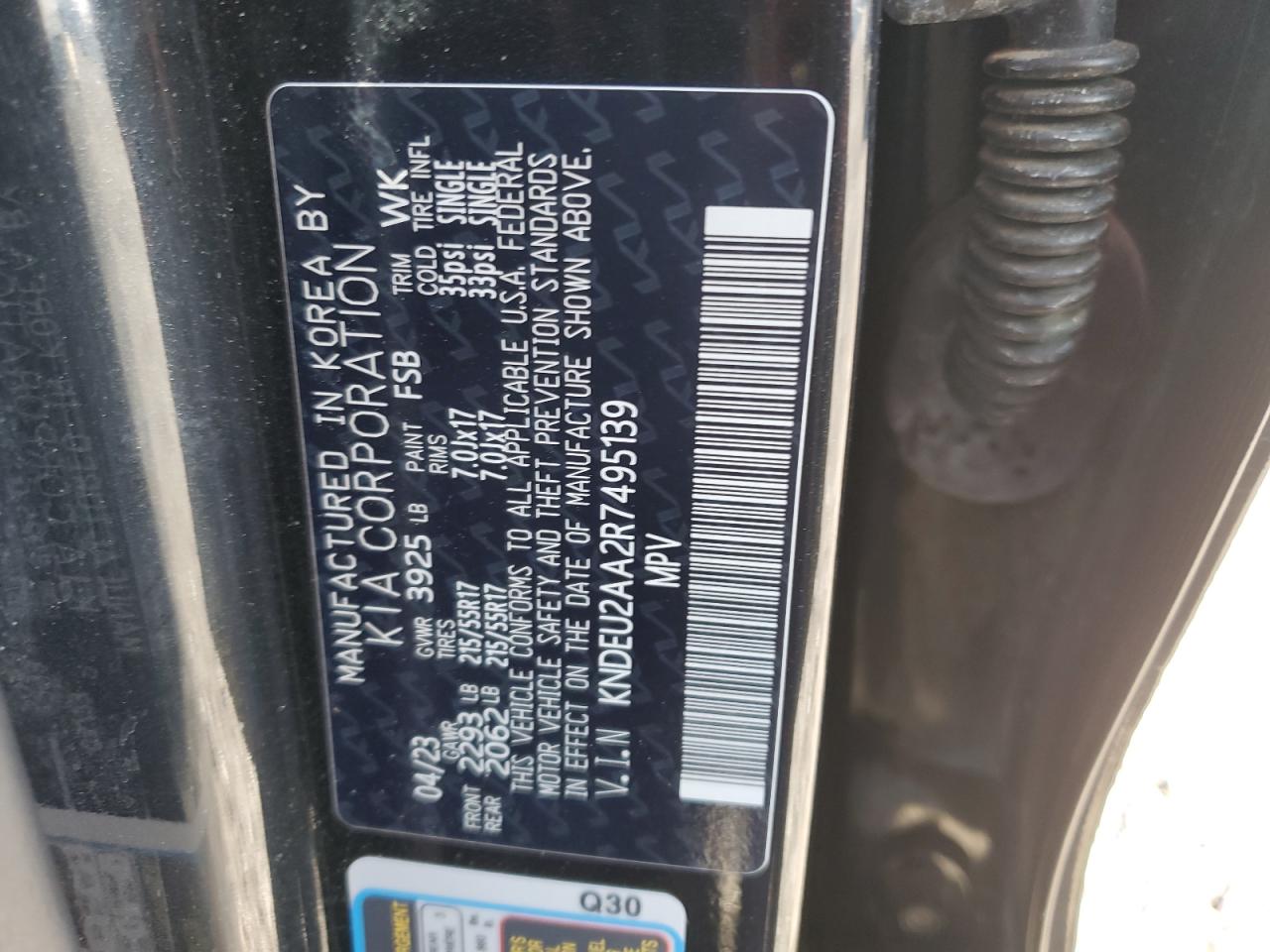2024 KIA SELTOS S VIN:KNDEU2AA2R7495139