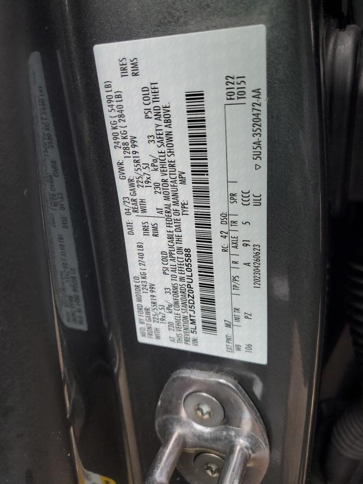 2023 LINCOLN CORSAIR GRAND TOURING VIN:5LMTJ5DZ0PUL05588