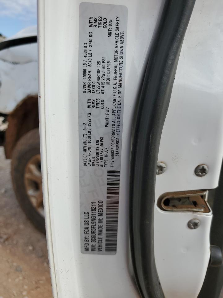 2022 RAM 2500 LARAMIE VIN:3C6UR5FL9NG118211