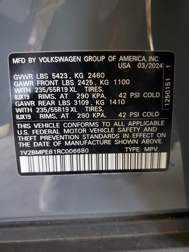 2024 VOLKSWAGEN ID.4 VIN:1V2BMPE81RC006680