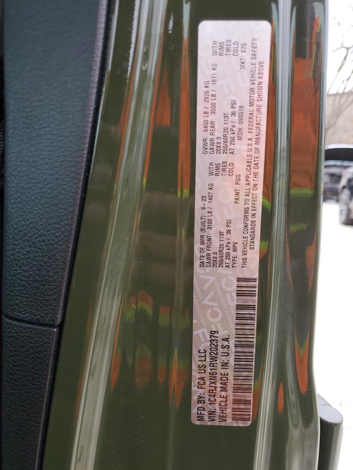 2024 JEEP WRANGLER 4XE VIN:1C4RJXN61RW202379