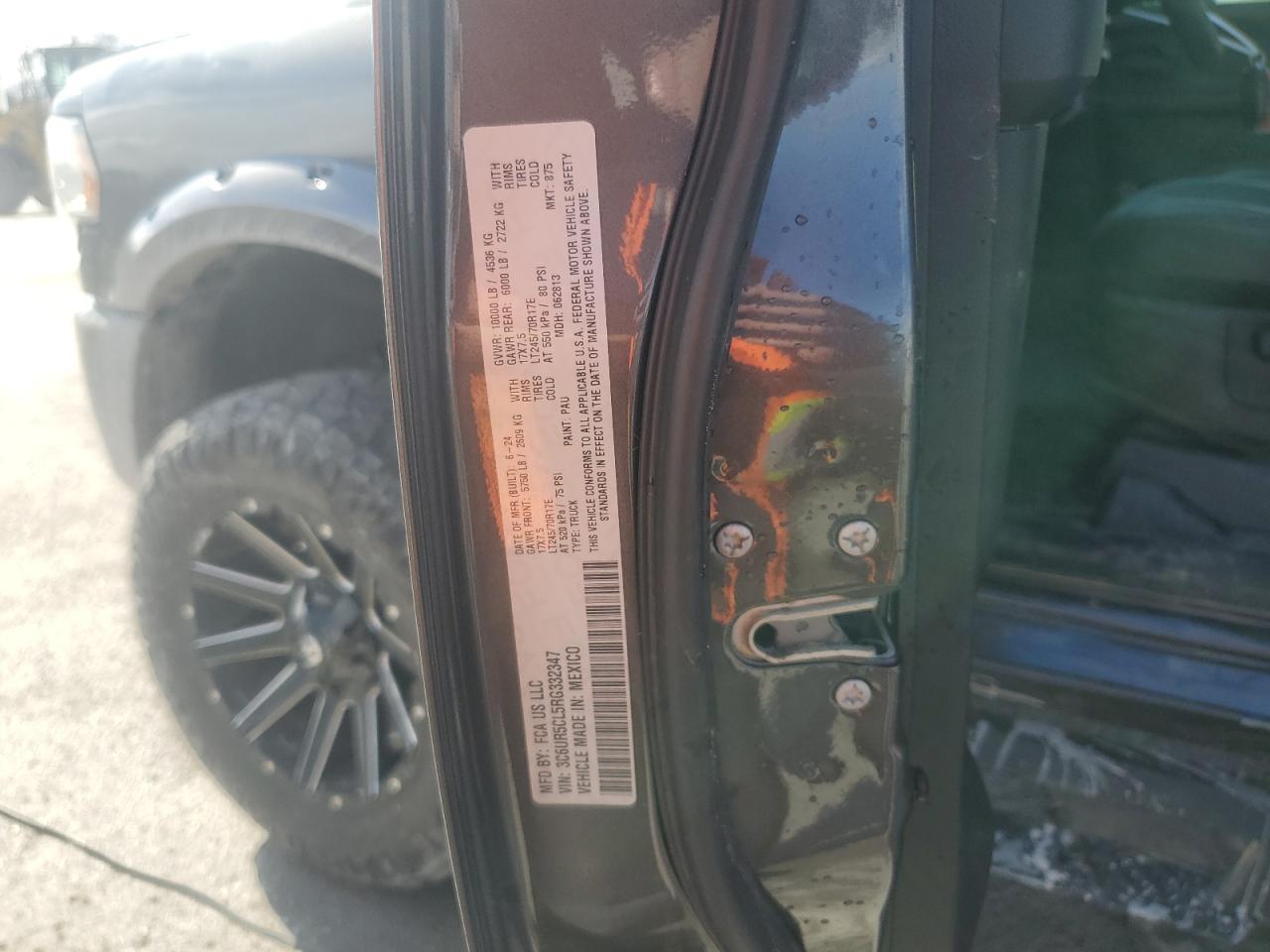 2024 RAM 2500 TRADESMAN VIN:3C6UR5CL5RG332347