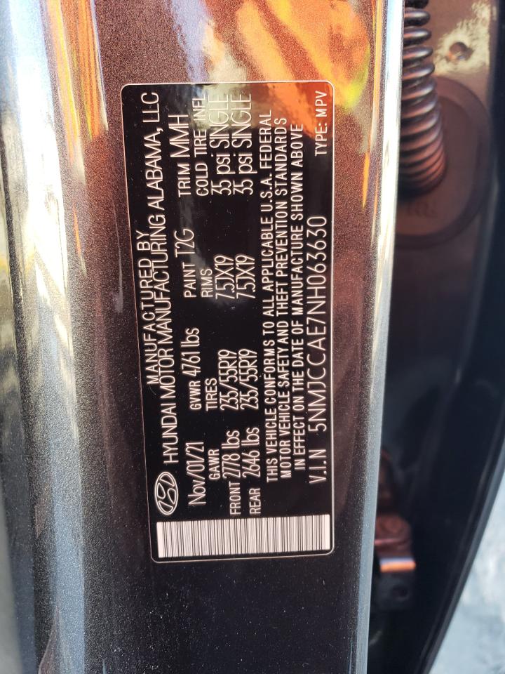 2022 HYUNDAI TUCSON SEL VIN:5NMJCCAE7NH063630