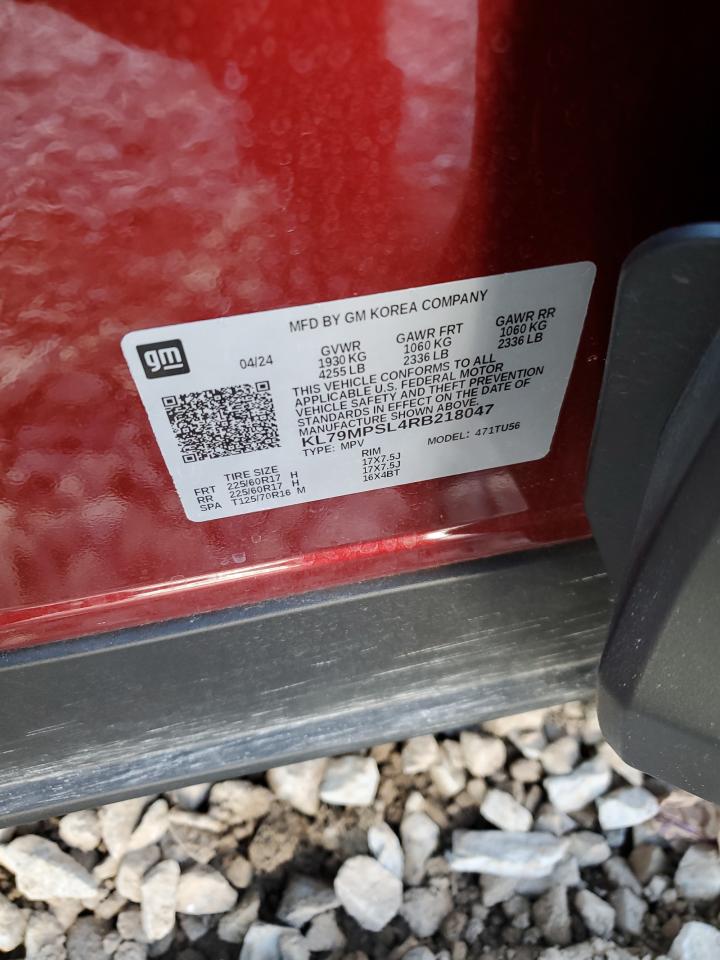 2024 CHEVROLET TRAILBLAZER LT VIN:KL79MPSL4RB218047