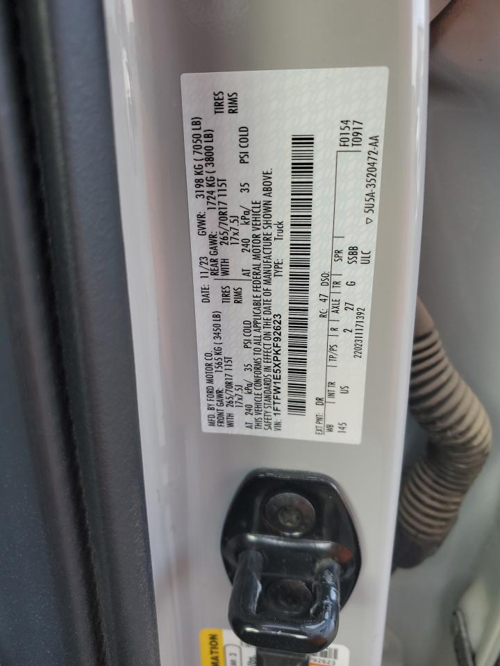 2023 FORD F150 SUPERCREW VIN:1FTFW1E5XPKF92623