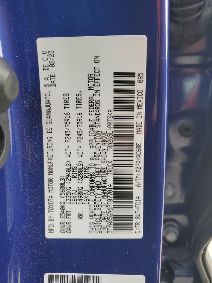 2023 TOYOTA TACOMA DOUBLE CAB VIN:3TYAX5GN6PT077014