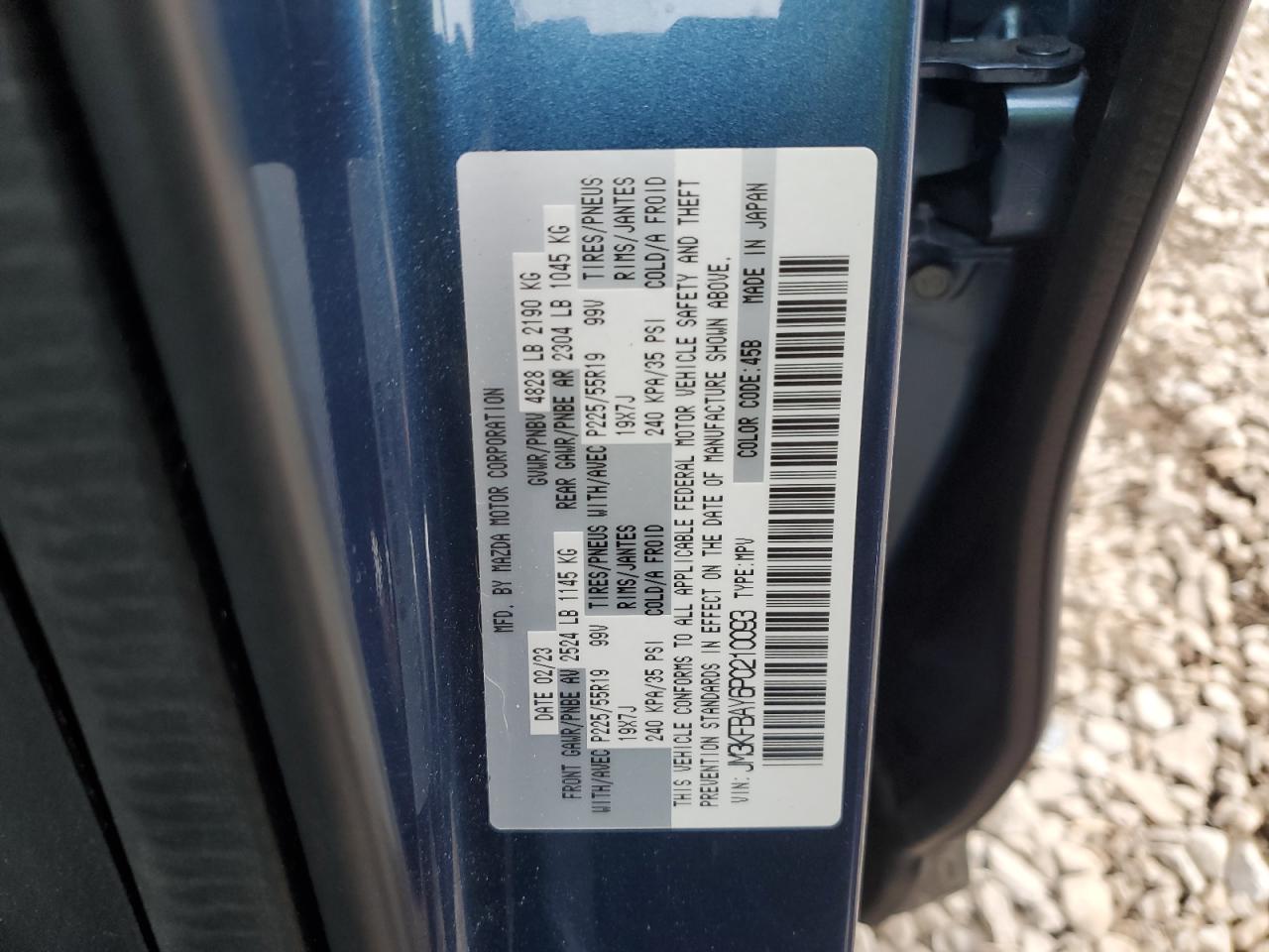 2023 MAZDA CX-5 VIN:JM3KFBAY6P0210093