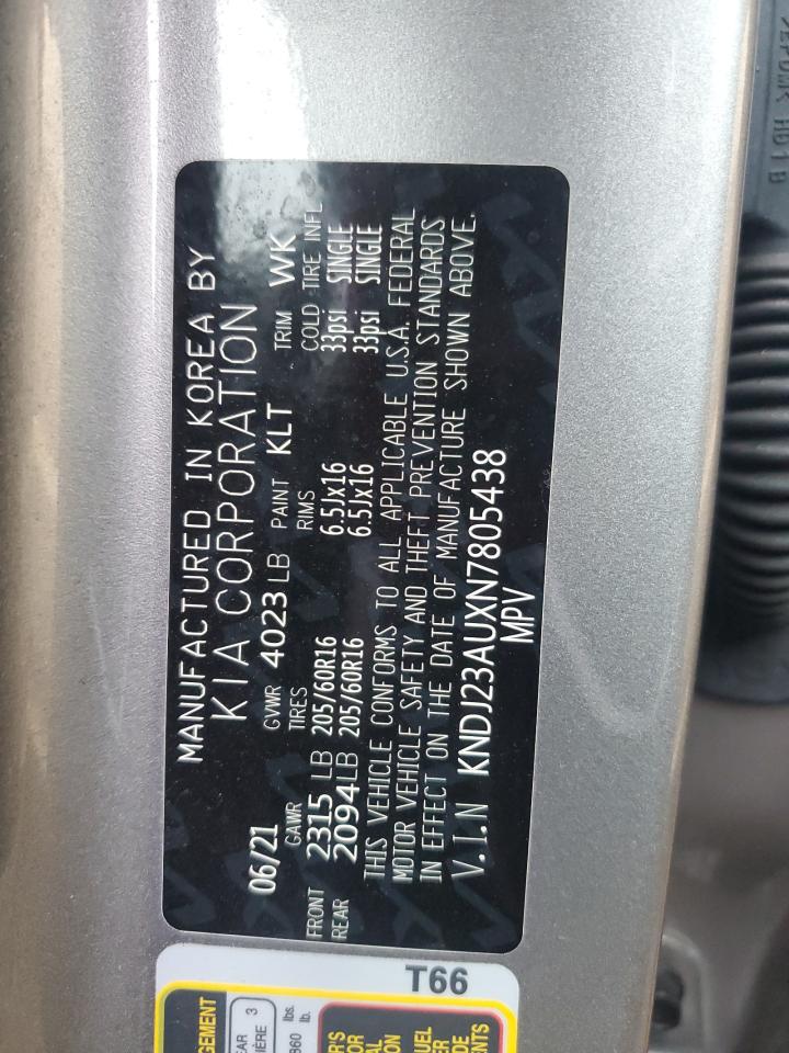 2022 KIA SOUL LX VIN:KNDJ23AUXN7805438