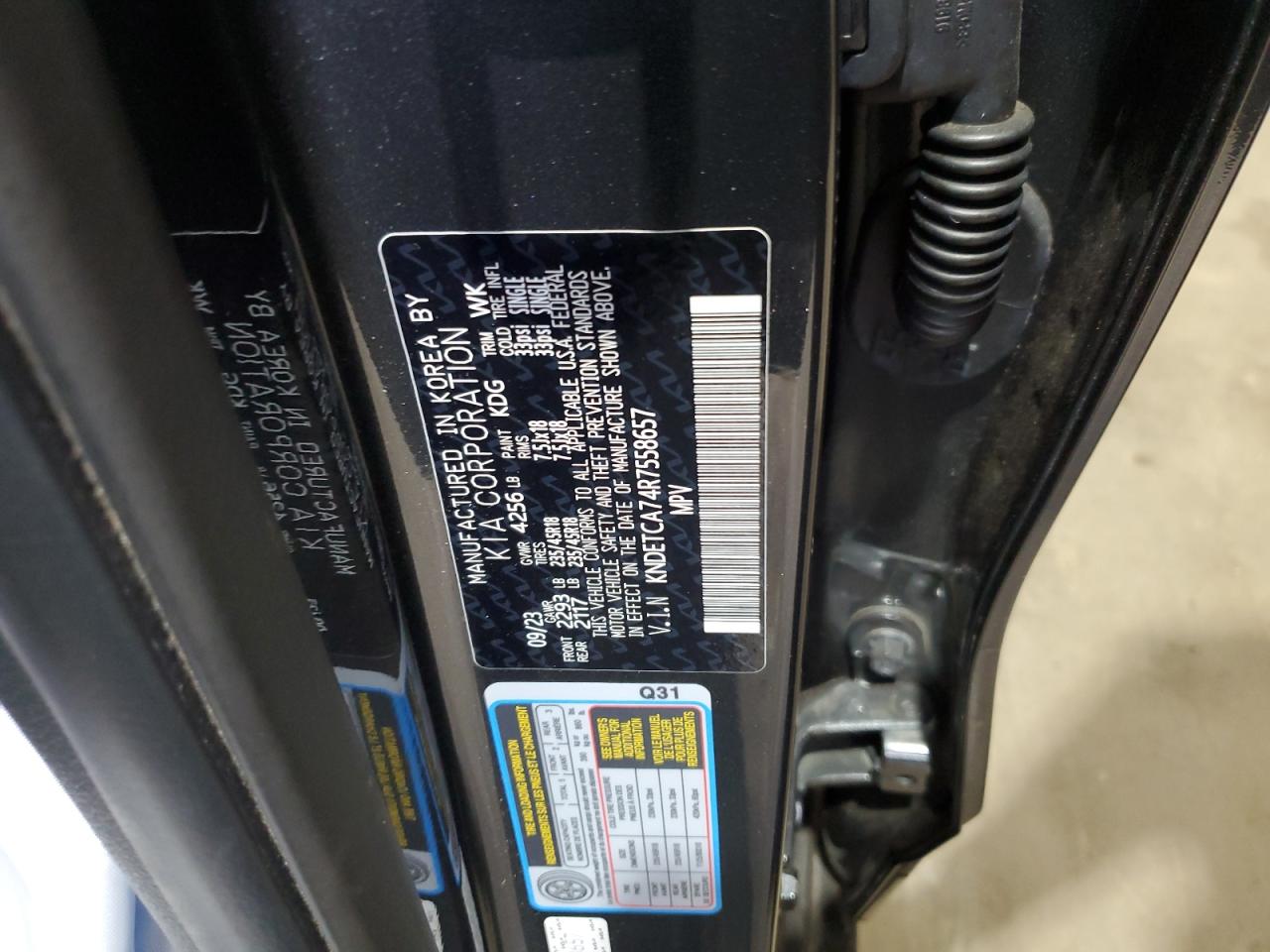 2024 KIA SELTOS SX VIN:KNDETCA74R7558657