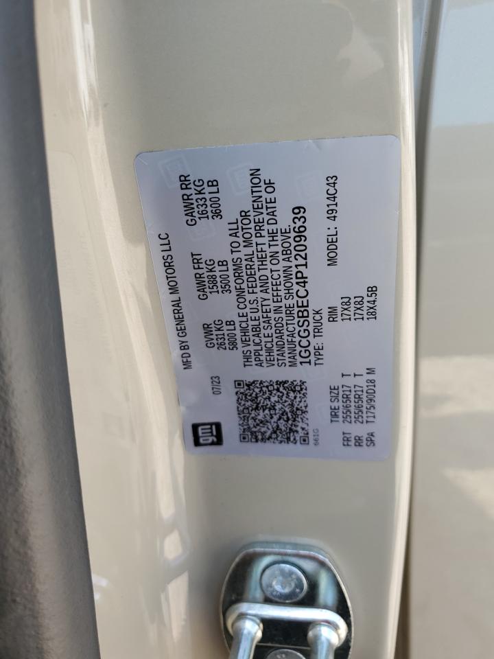 2023 CHEVROLET COLORADO VIN:1GCGSBEC4P1209639