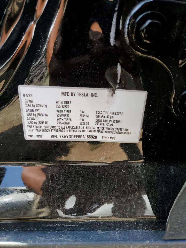 2023 TESLA MODEL Y VIN:7SAYGDEE6PA155920