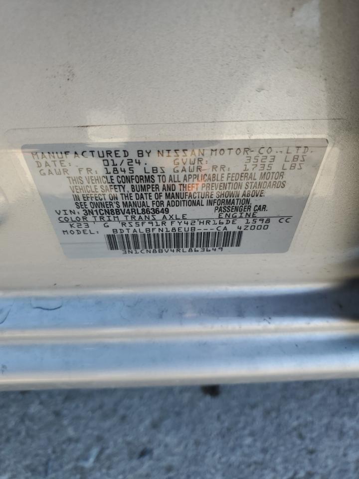 2024 NISSAN VERSA S VIN:3N1CN8BV4RL863649