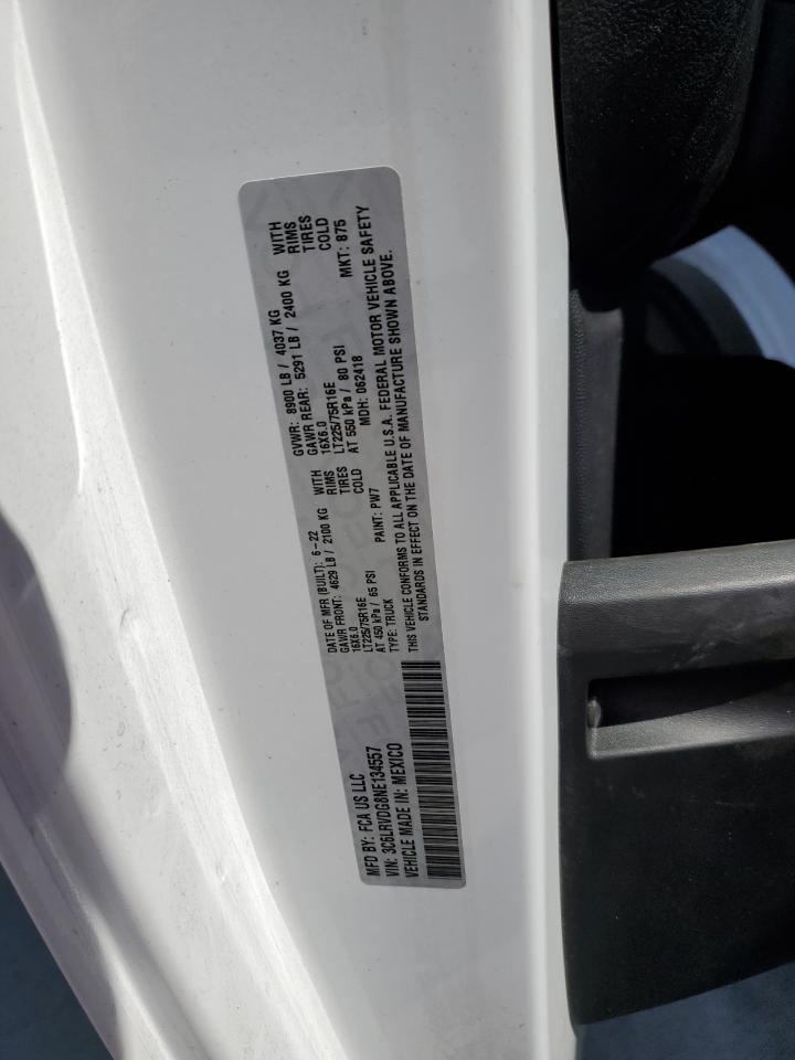 2022 RAM PROMASTER 2500 2500 HIGH VIN:3C6LRVDG8NE134557