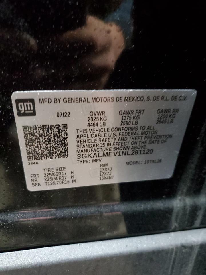 2022 GMC TERRAIN SLE VIN:3GKALMEV1NL281120