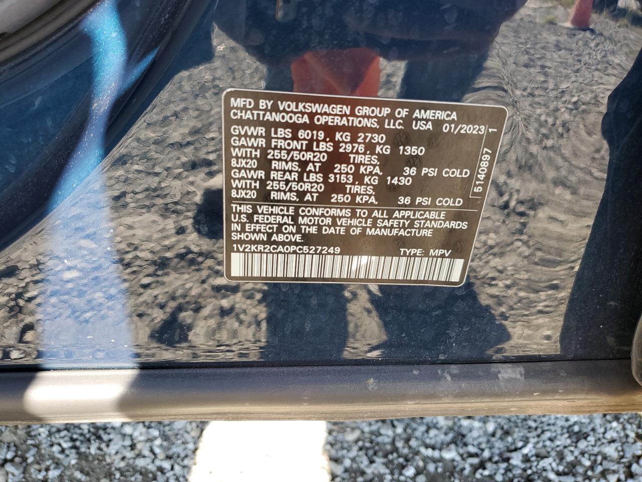 2023 VOLKSWAGEN ATLAS SE VIN:1V2KR2CA0PC527249