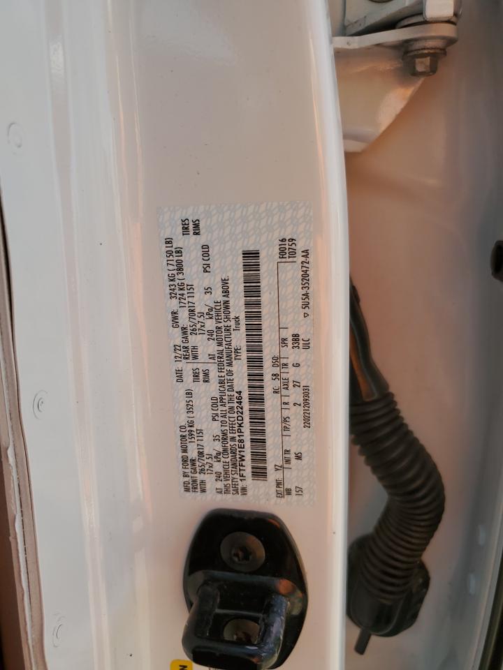 2023 FORD F150 SUPERCREW VIN:1FTFW1E81PKD22464