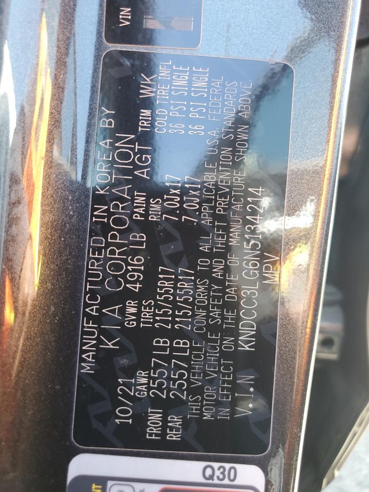 2022 KIA NIRO S VIN:KNDCC3LG6N5134214