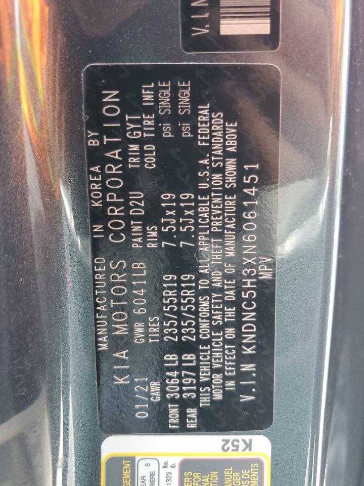2022 KIA CARNIVAL EX VIN:KNDNC5H3XN6061451