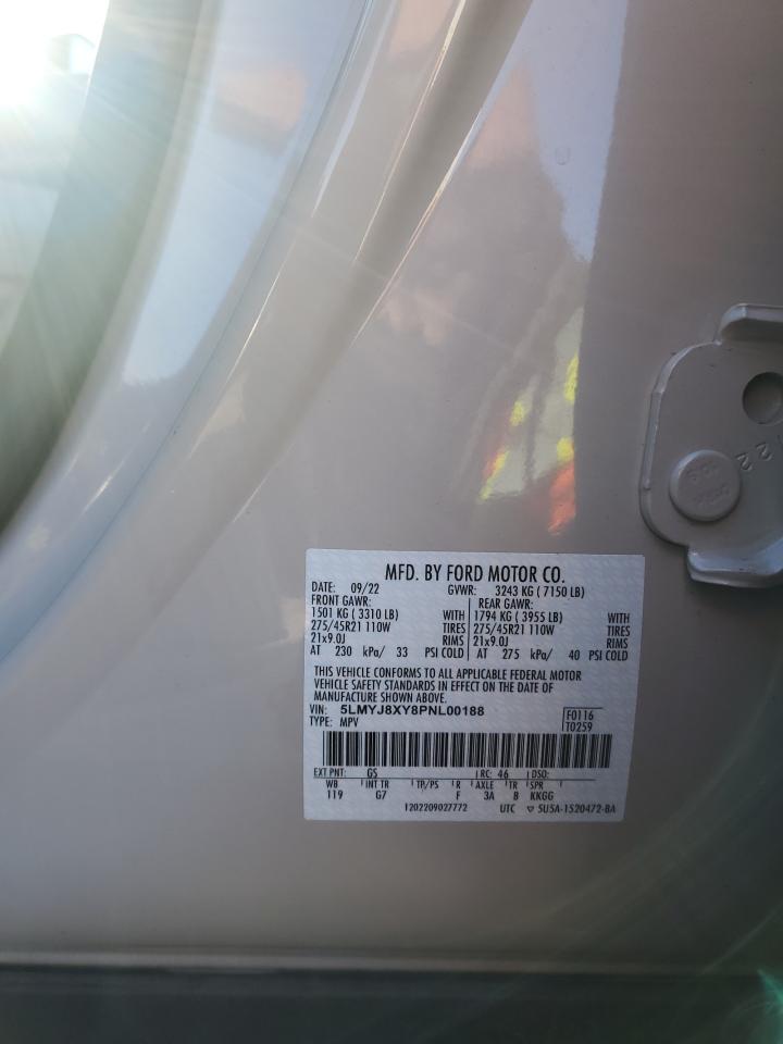 2023 LINCOLN AVIATOR GRAND TOURING VIN:5LMYJ8XY8PNL00188