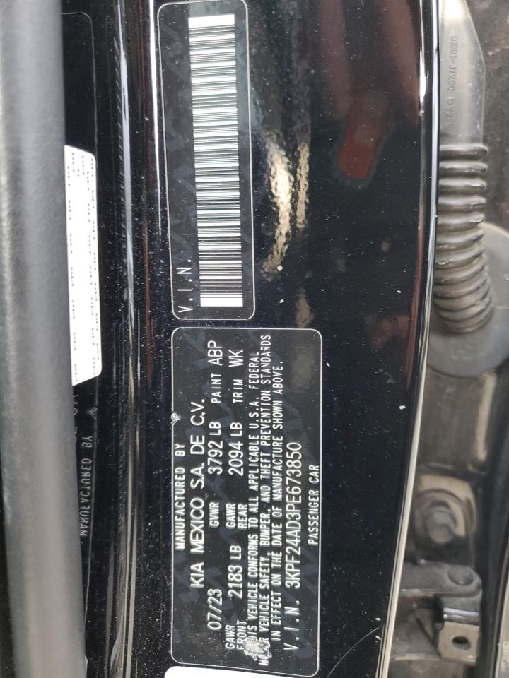 2023 KIA FORTE LX VIN:3KPF24AD3PE673850
