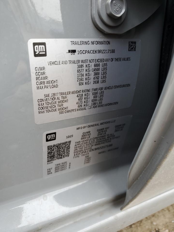 2024 CHEVROLET SILVERADO C1500 LT VIN:1GCPACEK9RZ217188