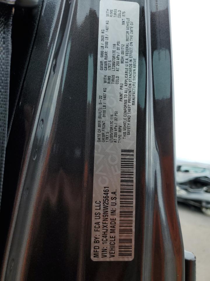 2022 JEEP WRANGLER UNLIMITED RUBICON VIN:1C4HJXFN9NW256461