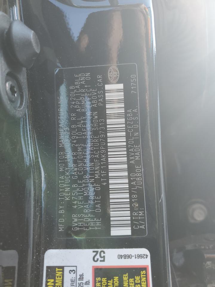 2023 TOYOTA CAMRY XLE VIN:4T1F11AK9PU797313