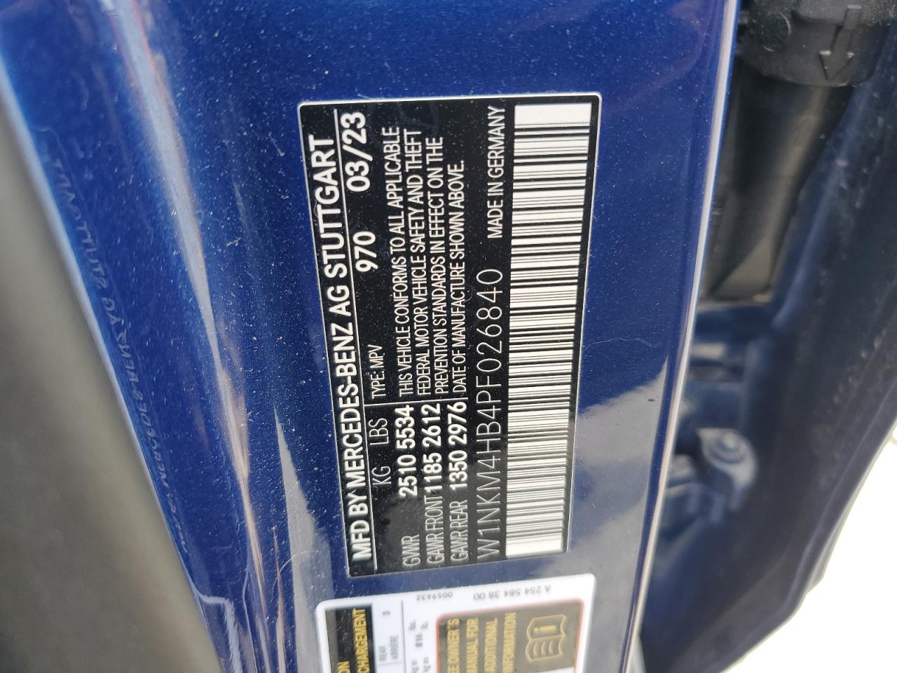 2023 MERCEDES-BENZ GLC 300 4MATIC VIN:W1NKM4HB4PF026840