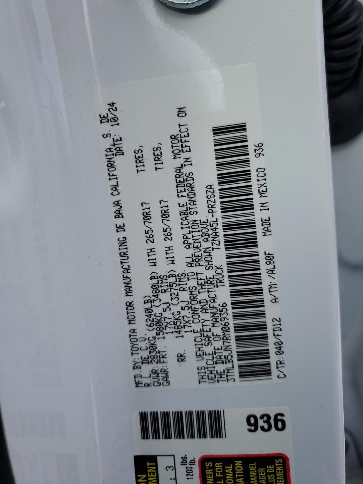 2024 TOYOTA TACOMA DOUBLE CAB VIN:3TMLB5JN7RM069356