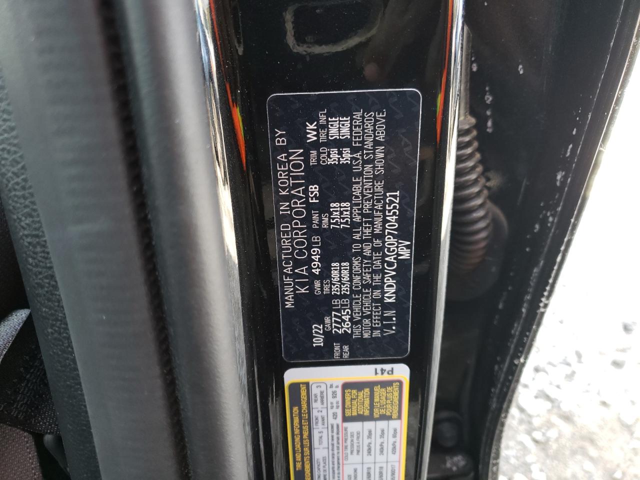 2023 KIA SPORTAGE EX VIN:KNDPVCAG0P7045521