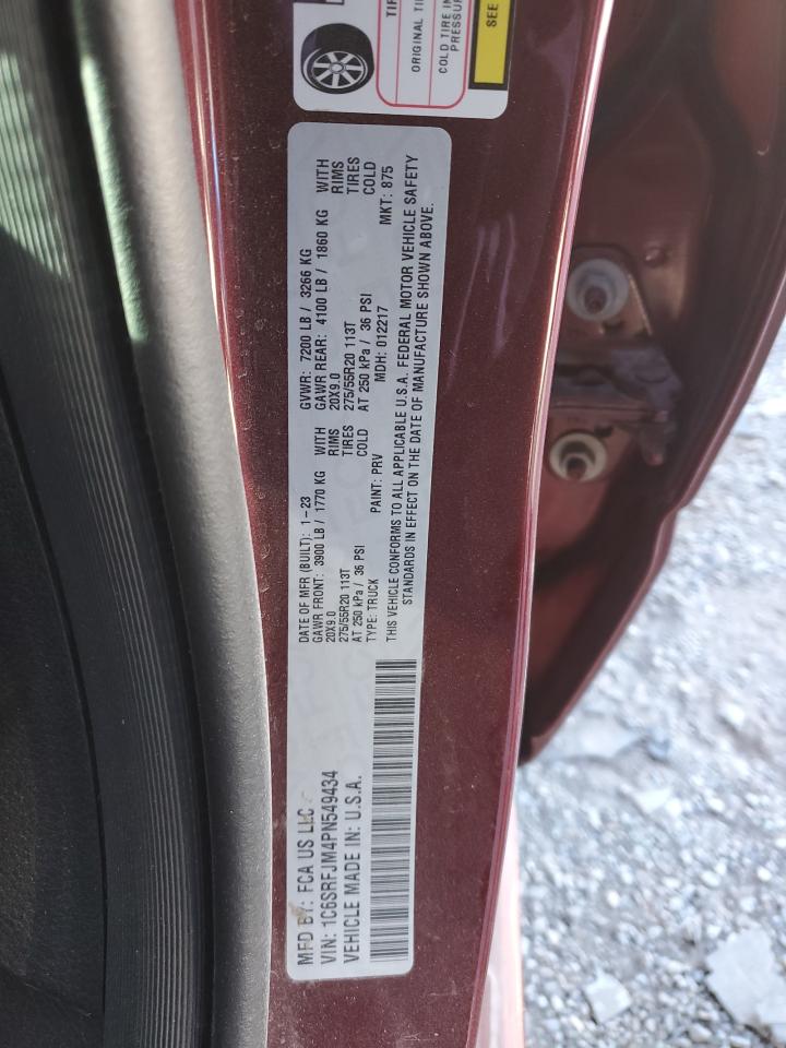 2023 RAM 1500 LARAMIE VIN:1C6SRFJM4PN549434