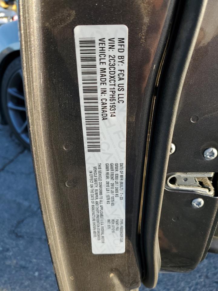 2023 DODGE CHARGER R/T VIN:2C3CDXCT1PH619314