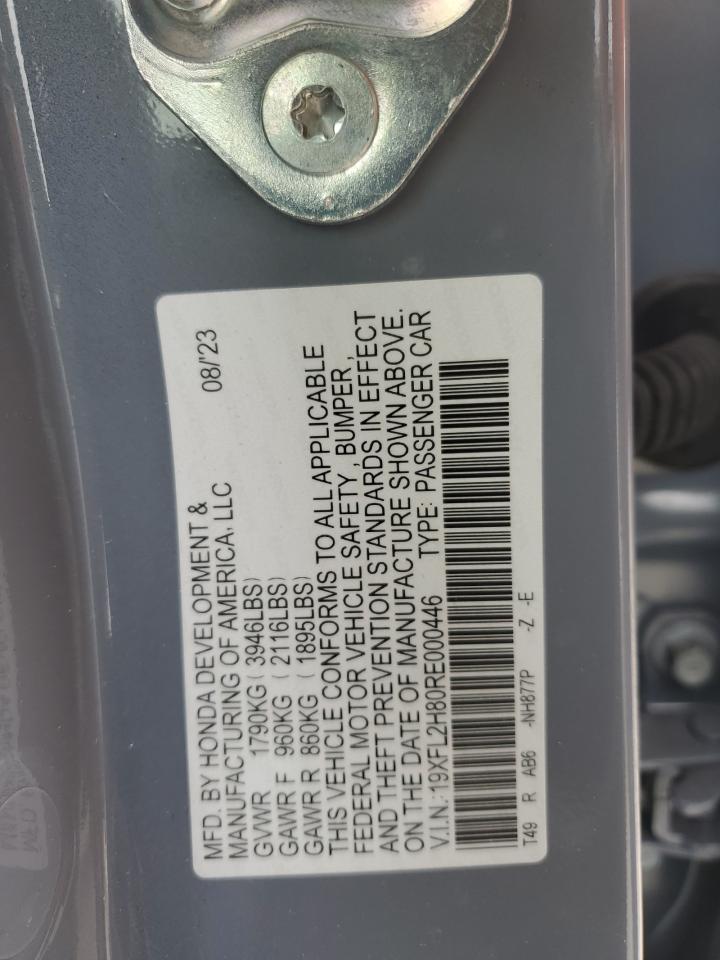 2024 HONDA CIVIC SPORT VIN:19XFL2H80RE000446