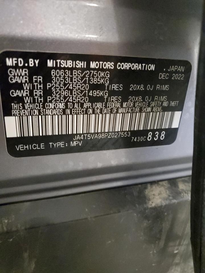 2023 MITSUBISHI OUTLANDER SEL VIN:JA4T5VA98PZ027553