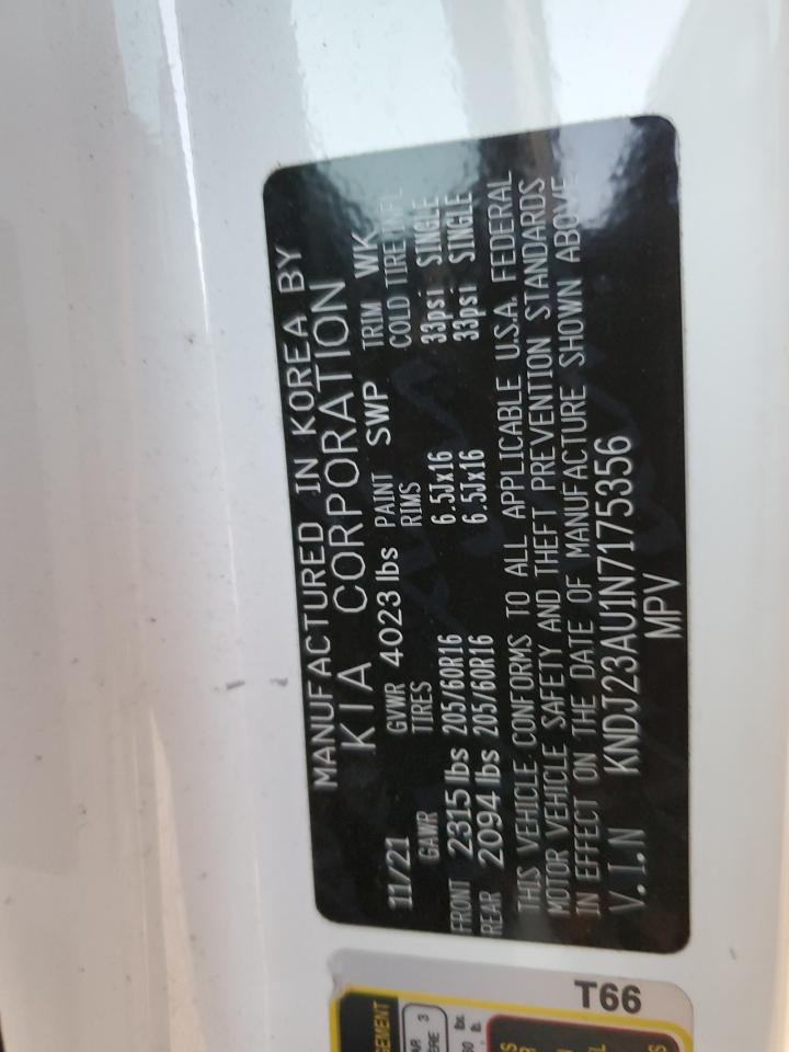 2022 KIA SOUL LX VIN:KNDJ23AU1N7175356