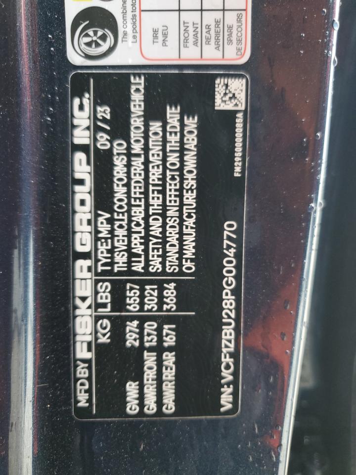 2023 FISKER INC. OCEAN OCEAN ONE VIN:VCF1ZBU28PG004770