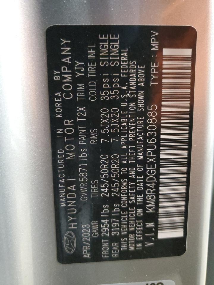 2023 HYUNDAI PALISADE SEL PREMIUM VIN:KM8R4DGEXPU630885