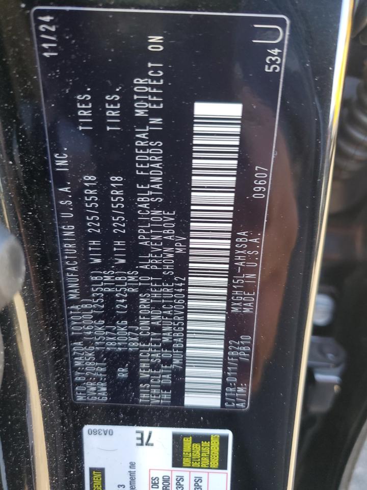 2024 TOYOTA COROLLA CROSS SE VIN:7MUFBABG5RV060442