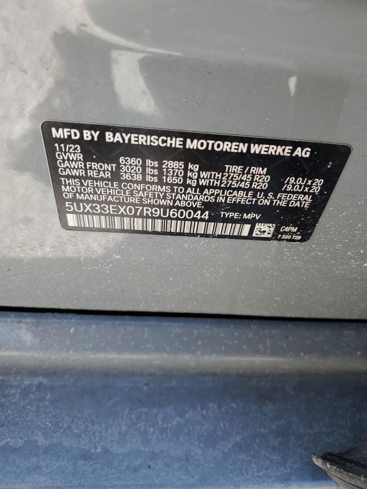 2024 BMW X6 XDRIVE40I VIN:5UX33EX07R9U60044